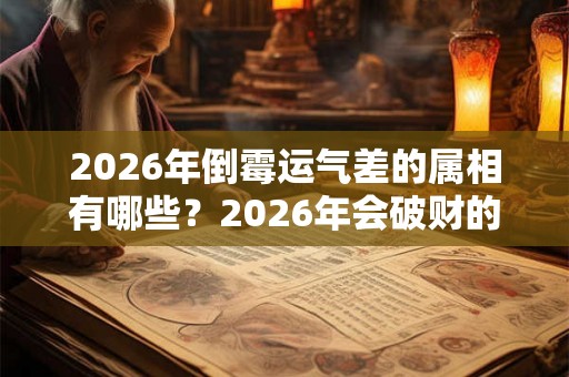 2026年倒霉运气差的属相有哪些？2026年会破财的生肖