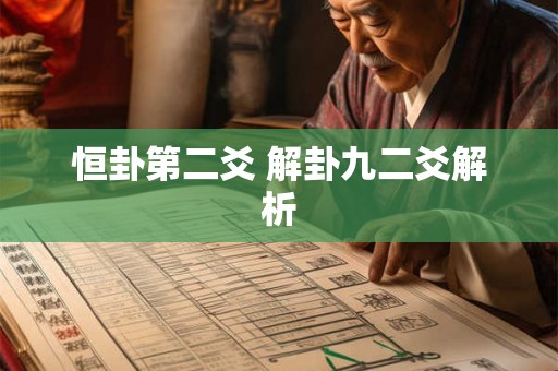 恒卦第二爻 解卦九二爻解析