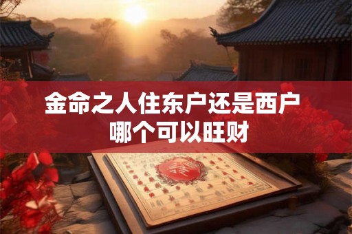 金命之人住东户还是西户  哪个可以旺财