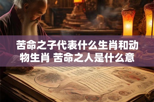 苦命之子代表什么生肖和动物生肖 苦命之人是什么意思