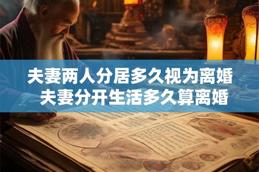 夫妻两人分居多久视为离婚  夫妻分开生活多久算离婚
