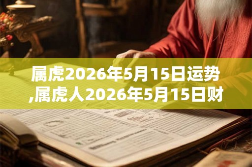 属虎2026年5月15日运势,属虎人2026年5月15日财运,生肖虎2026年5月15日运势
