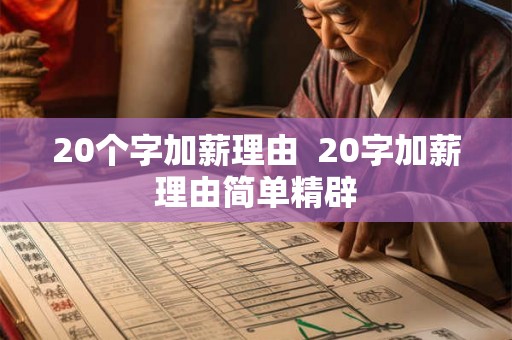 20个字加薪理由  20字加薪理由简单精辟