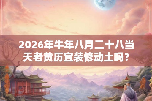 2026年牛年八月二十八当天老黄历宜装修动土吗？