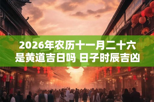 2026年农历十一月二十六是黄道吉日吗 日子时辰吉凶