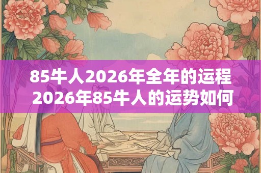 85牛人2026年全年的运程 2026年85牛人的运势如何 85牛人2026年全年的运程 2026年85牛人的运势如何