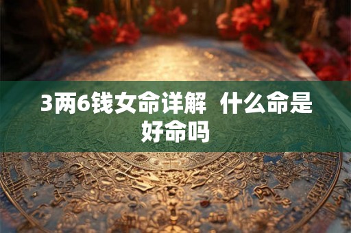 3两6钱女命详解  什么命是好命吗