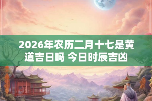 2026年农历二月十七是黄道吉日吗 今日时辰吉凶
