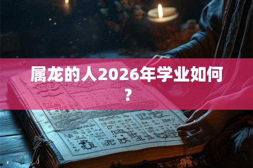 属龙的人2026年学业如何？