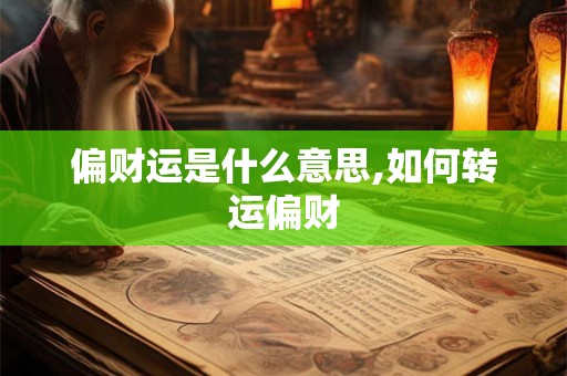 偏财运是什么意思,如何转运偏财