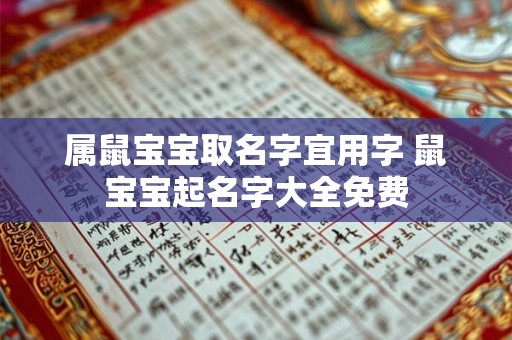 属鼠宝宝取名字宜用字 鼠宝宝起名字大全免费 属鼠宝宝取名字宜用字 鼠宝宝起名字大全免费