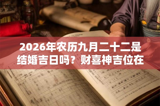 2026年农历九月二十二是结婚吉日吗？财喜神吉位在哪个位置？