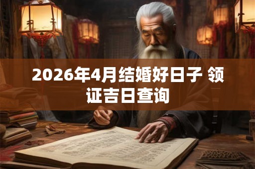 2026年4月结婚好日子 领证吉日查询