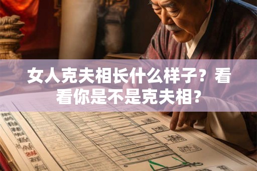 女人克夫相长什么样子？看看你是不是克夫相？