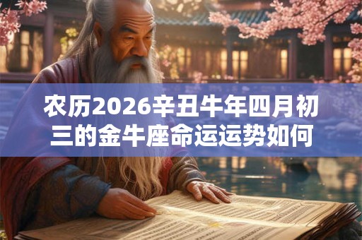 农历2026辛丑牛年四月初三的金牛座命运运势如何