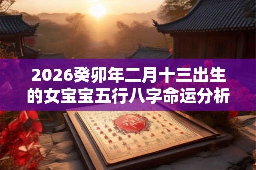 2026癸卯年二月十三出生的女宝宝五行八字命运分析 2026癸卯年二月十三出生的女宝宝五行八字命运分析