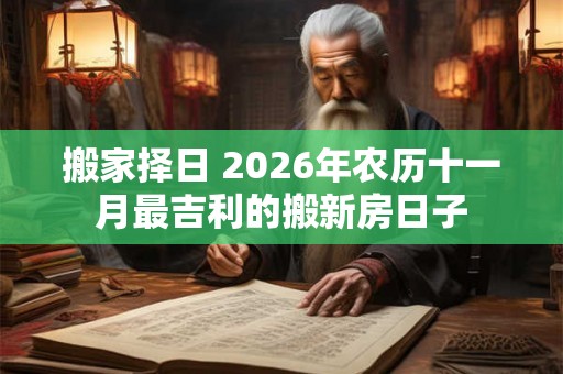 搬家择日 2026年农历十一月最吉利的搬新房日子