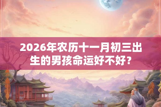 2026年农历十一月初三出生的男孩命运好不好？