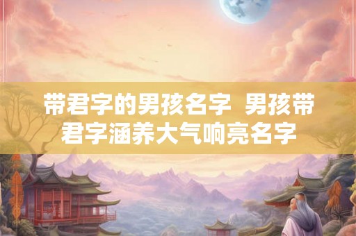 带君字的男孩名字 男孩带君字涵养大气响亮名字 带君字的男孩名字 男孩带君字涵养大气响亮名字