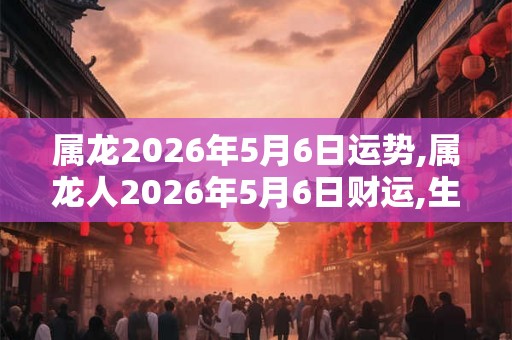 属龙2026年5月6日运势,属龙人2026年5月6日财运,生肖龙2026年5月6日运势