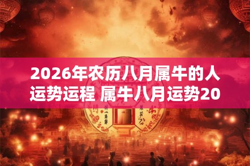 2026年农历八月属牛的人运势运程 属牛八月运势2026 2026年农历八月属牛的人运势运程 属牛八月运势2026