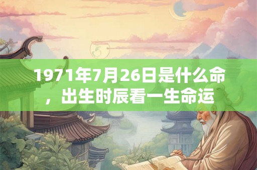 1971年7月26日是什么命，出生时辰看一生命运