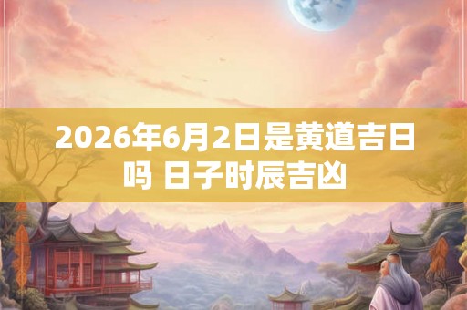 2026年6月2日是黄道吉日吗 日子时辰吉凶