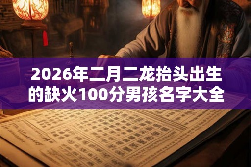 2026年二月二龙抬头出生的缺火100分男孩名字大全
