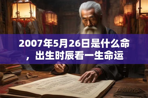 2007年5月26日是什么命，出生时辰看一生命运