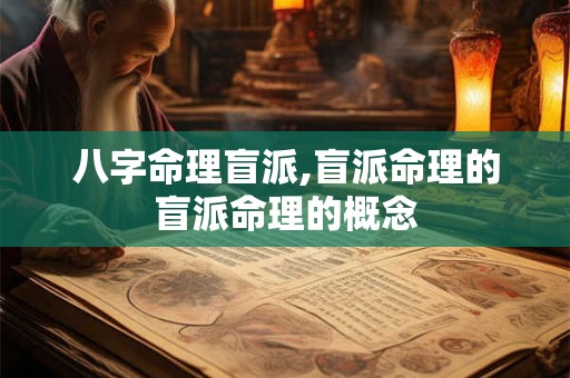 八字命理盲派,盲派命理的盲派命理的概念
