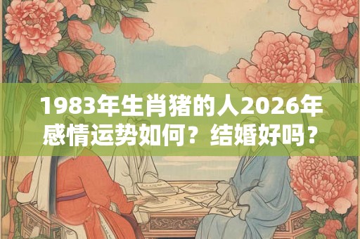 1983年生肖猪的人2026年感情运势如何？结婚好吗？