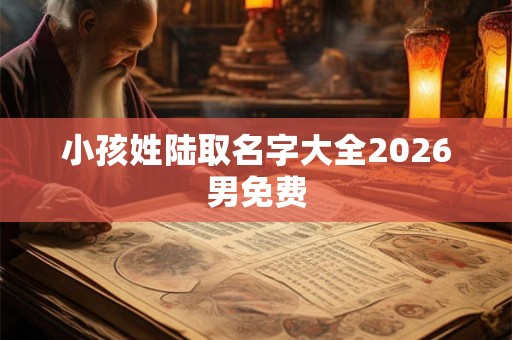 小孩姓陆取名字大全2026男免费