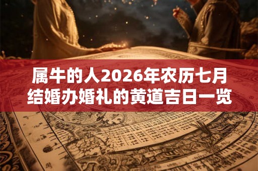 属牛的人2026年农历七月结婚办婚礼的黄道吉日一览！