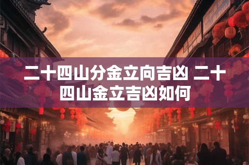 二十四山分金立向吉凶 二十四山金立吉凶如何