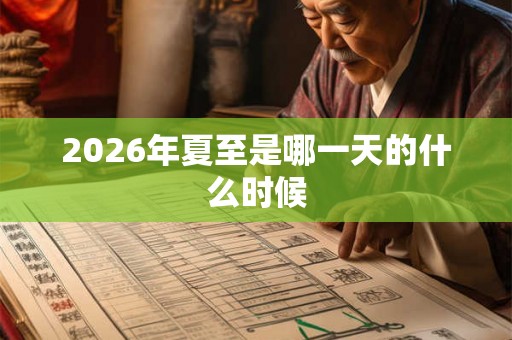 2026年夏至是哪一天的什么时候