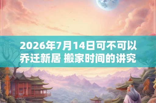 2026年7月14日可不可以乔迁新居 搬家时间的讲究
