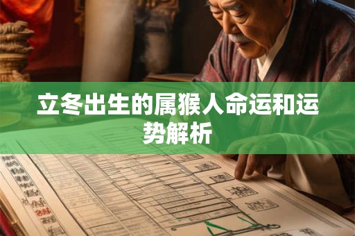 立冬出生的属猴人命运和运势解析
