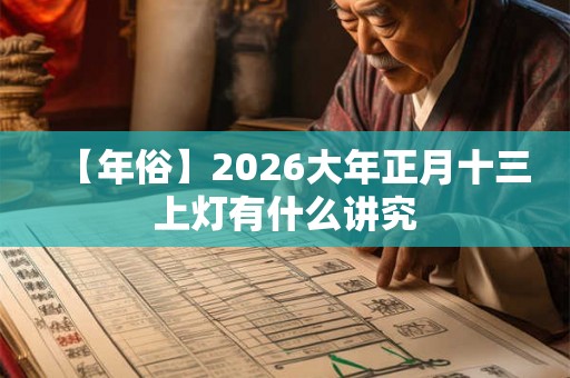 【年俗】2026大年正月十三上灯有什么讲究