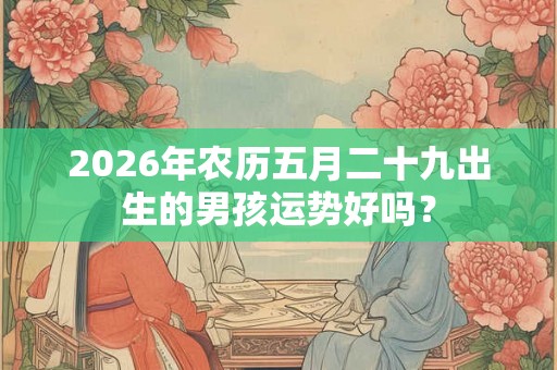2026年农历五月二十九出生的男孩运势好吗？