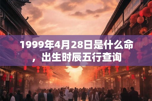 1999年4月28日是什么命，出生时辰五行查询