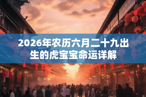 2026年农历六月二十九出生的虎宝宝命运详解