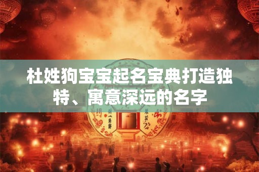 杜姓狗宝宝起名宝典打造独特、寓意深远的名字