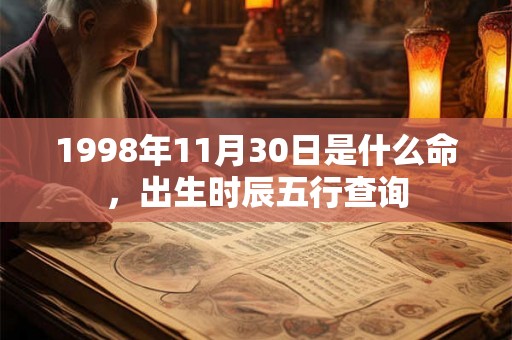 1998年11月30日是什么命,出生时辰五行查询 1998年11月30日是什么命,出生时辰五行查询
