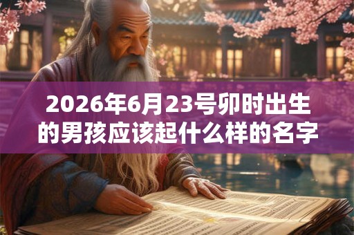 2026年6月23号卯时出生的男孩应该起什么样的名字