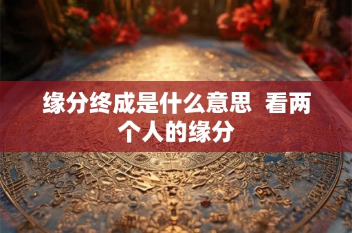 缘分终成是什么意思  看两个人的缘分