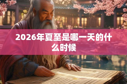 2026年夏至是哪一天的什么时候