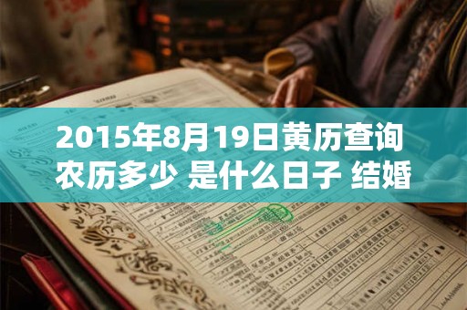 2015年8月19日黄历查询 农历多少 是什么日子 结婚吉时