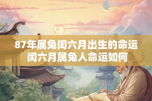 87年属兔闰六月出生的命运 闰六月属兔人命运如何