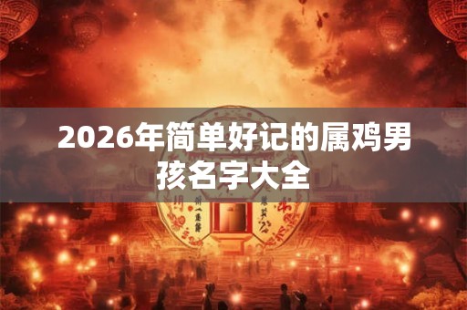 2026年简单好记的属鸡男孩名字大全 2026年简单好记的属鸡男孩名字大全