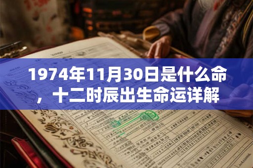 1974年11月30日是什么命，十二时辰出生命运详解